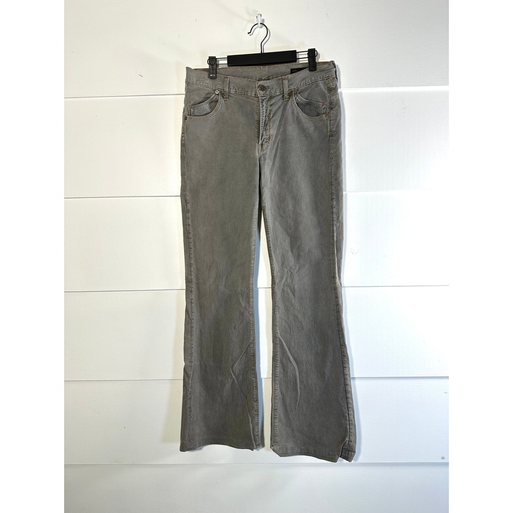 Citizens of Humanity 30 gray button stretch high rise wide leg pant tucked hem